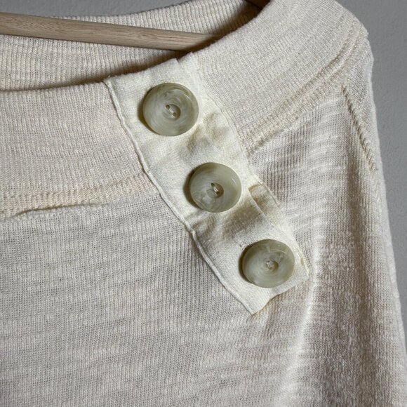 Free People We the Free Don't Forget Me Top Womens Medium Ivory Long Sleeve Boho - Picture 9 of 16
